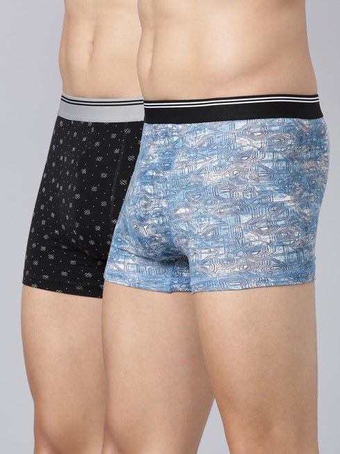 Pack Of 2 Black & Blue Printed Trunk